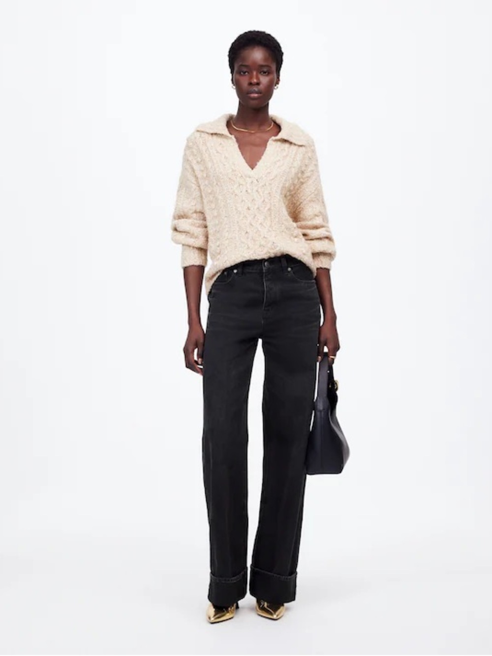 Madewell Black Wide-Leg Jeans